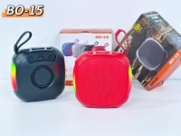 Haut-parleur Bluetooth portable RGB BO-15 5W en tissu maillé sans fil pour extérieur, camping, voyage, compatible BT TF USB FM TWS