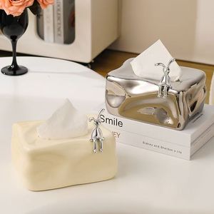 High-end, light luxury, Instagram-worthy creative silver tissue <b>box</b> for living room, 2026 new style, popular and aesthetically - Product Image 1