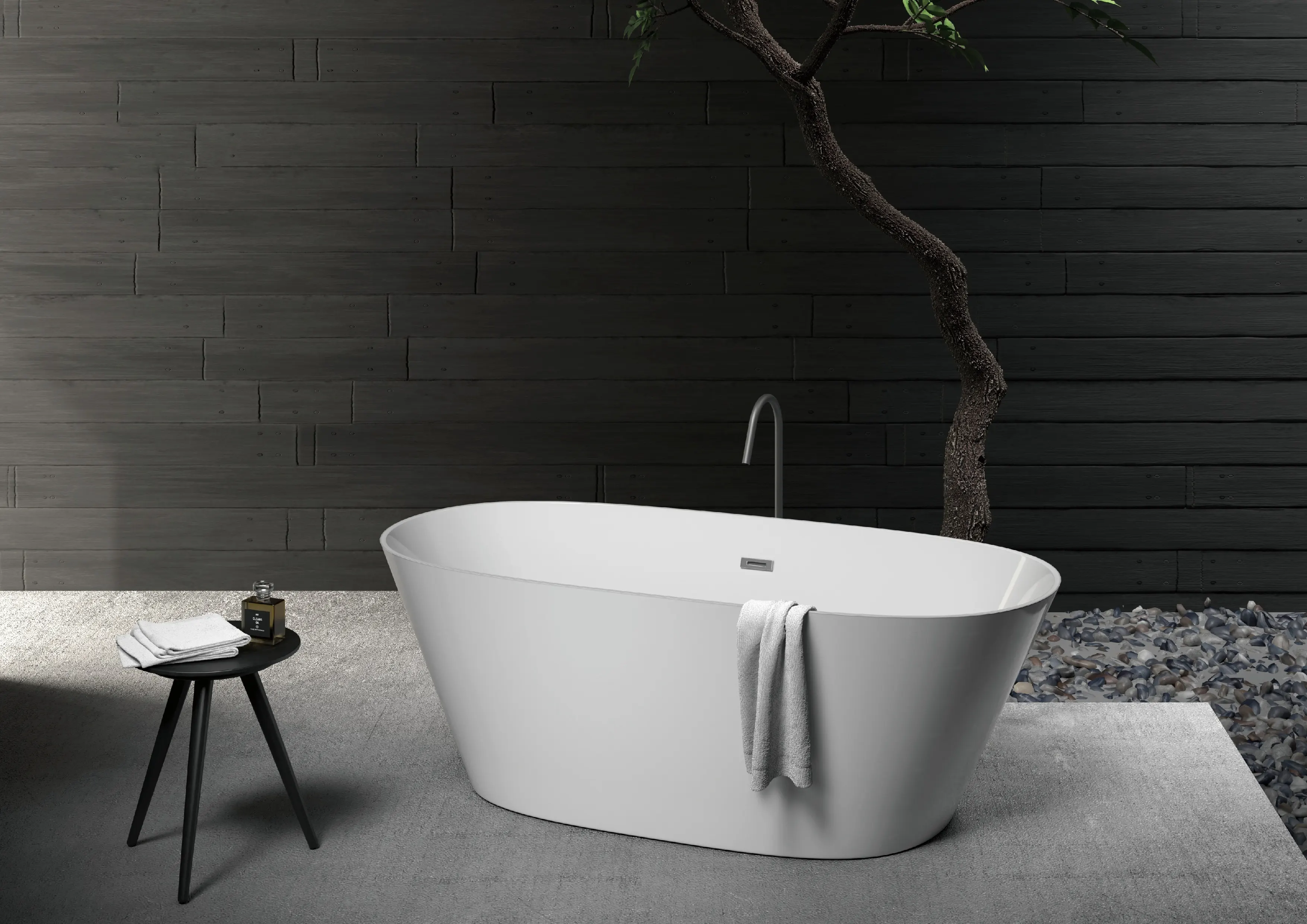 Hot sell Europe artificial solid surface stone Bath Tub Bathroom freestanding Bathtub for hotel project