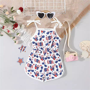 1 Uds. Día <span class=keywords><strong>de</strong></span> la independencia <span class=keywords><strong>de</strong></span> marca privada verano recién nacido Niño niño Niñas Ropa camisetas sin mangas monos para niños pequeños - Product Image 5