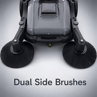 Balayeuse de sol commerciale manuelle à pousser, machine de balayage routier avec système de pulvérisation d'eau, directement de l'usine