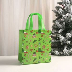 Sacs fourre-tout personnalisés en non-tissé pour cadeaux de Noël, sacs cadeaux pour bonbons de fête, sacs de courses pliables réutilisables en non-tissé - Product Image 6