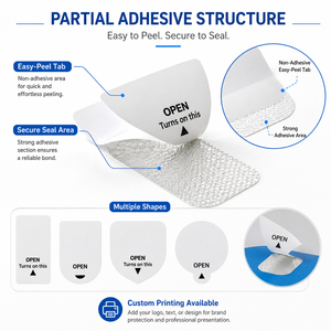 Etichette Adesive Parziali Personalizzate Facili da Staccare, <span class=keywords><strong>Adesivi</strong></span> Antimanomissione per Scatole e Buste OEM - Product Image 3