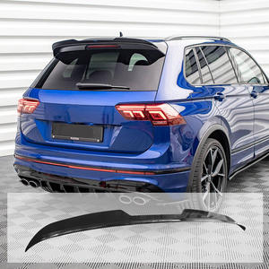 สปอยเลอร์หลังรถยนต์ Volkswagen วัสดุ ABS สีดำเงา ลายคาร์บอนไฟเบอร์ พิมพ์ลายแบบ Water Transfer รูปทรงปีก สำหรับติดตั้งท้ายรถ ปี 2017-2023 - Product Image 2