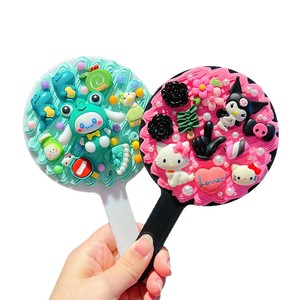 Handmade Creamy <b>Clay</b> Mirror Diy Craft <b>Kit</b> For Students Girls Room Decor Portable Makeup Mirror With Cartoon Characters - Product Image 4