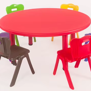 Tavoli e Sedie Rotondi per Asilo, Tavoli per Bambini, Tavoli per Aule d'Asilo, Set Tavolo e Sedie per Scuola Materna - Product Image 1