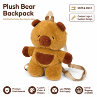 Sac à dos en peluche ours doux pour enfants, marron, bretelles réglables, OEM ODM personnalisé, vente en gros