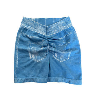 Nylon V cintura Denim Jeans <span class=keywords><strong>efecto</strong></span> impresión Yoga pantalones cortos Scrunch Butt medias entrenamiento gimnasio Fitness corto <span class=keywords><strong>Push</strong></span> <span class=keywords><strong>up</strong></span> <span class=keywords><strong>mallas</strong></span> para correr - Product Image 6