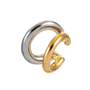 Pendientes de Clip en Forma de C de Dos Colores, Oro y Plata, Diseño de Nicho de Moda, para Mujer - Product Image 5