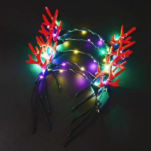 Couronne de fleurs LED pour femmes et filles, guirlandes lumineuses hawaïennes, couronne florale lumineuse pour fête de plage, festivals, mariage - Product Image 1