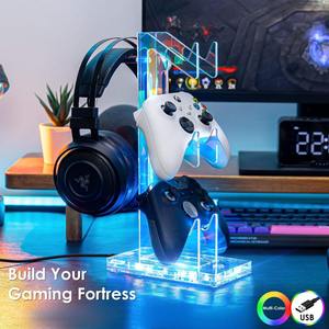Nuevo Soporte Acrílico de <span class=keywords><strong>3</strong></span> Niveles para Controles de Videojuegos con Luces RGB, Soporte para Auriculares, Accesorios de Juego Personalizados - Product Image 4