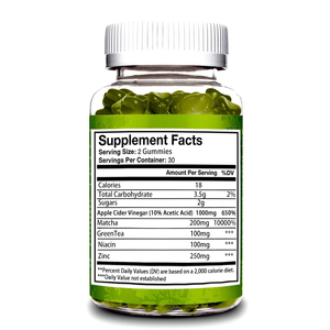 OEM/ODM Tónico de Belleza, Quemador de Grasa, Suplemento Energético, Alternativa al Extracto de Té Verde Matcha, Gomitas para Adultos, Mujeres y Hombres, Sabor Personalizado 2 - Product Image 2