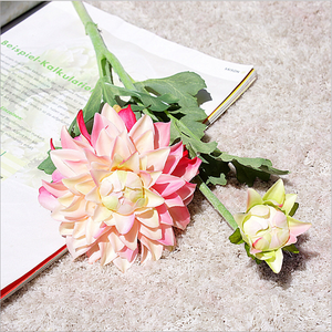 ดอกไม้ดอกรักเร่ประดิษฐ์สัมผัสได้จริง<span class=keywords><strong>2</strong></span>หัวสำหรับตกแต่งงานแต่งงานคริสต์มาสดอกไม้ประดิษฐ์สีชมพูเบอร์กันดีสำหรับหลุมฝังศพ - Product Image 5