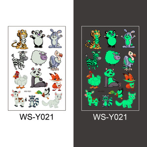 Luminous Unicorn Mermaid Butterfly Animal <strong>Dinosaur</strong> Pirate Car Space <strong>Fake</strong> <strong>Tattoo</strong> Glow Temporary <strong>Tattoos</strong> for Kids