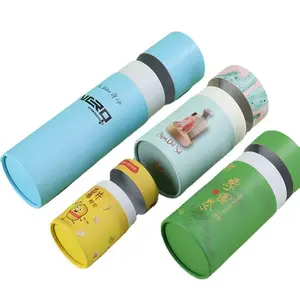 Embalagem de tubo de papel ecológico para chá e café, cilindro com impressão personalizada, tubo redondo de papelão