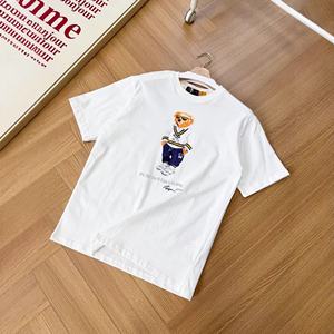 Chemise décontractée pour couple Ralf <span class=keywords><strong>RL</strong></span> à manches courtes imprimée ours, en pur coton, respirante, durable, compressée, printemps-été, coupe ample - Product Image 4