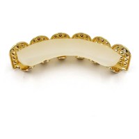 Grillz de Dientes Chapados en Oro con Diamantes de Imitación Estilo Hip Hop para Halloween, Accesorios de Joyería de Moda al por Mayor para Hombre, Caja de Regalo, Estilos de Rapper para Fiestas