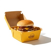 Caja de Papel Corrugado para Hamburguesas y Sándwiches, Compostable, Biodegradable, Ecológica, con Laminado Mate y Logotipo Personalizado al por Mayor
