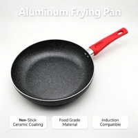 Wajan Penggorengan Aluminium Anti Lengket Keramik, Gagang Bakelite Tahan Panas, Kompatibel Induksi untuk Memasak di Rumah Grosir