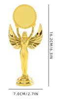 GZ25 - Figura Decorativa de Plástico Dorado con Forma de Diosa/Angel, Souvenir, Trofeo, Piezas Ensamblables, Impresión UV, Superventas