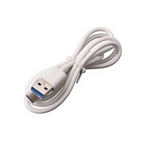 Kabel Pengisian Cepat USB 3.0 Kecepatan Tinggi Konduktor Tembaga Berlapis Pelindung Jalinan Selubung PVC 0.3m untuk Pengisian Daya Jam Tangan Pintar