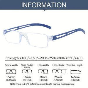 Gafas de Lectura con Logotipo Personalizado 2025, Montura Pequeña de PC sin Aro para Hombre y Mujer, Gafas de Presbicia con Protección Anti Luz Azul, Cuadradas - Product Image 6