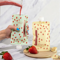 Pochettes souples personnalisées de qualité supérieure avec bec verseur pour liquides alimentaires (100 ml, 200 ml) – Idéales pour jus de fruits, gelées, boissons et aliments pour bébés