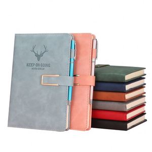 Cuaderno A5 de Cuero PU de Estilo Antiguo Auténtico Multicolor con Letras Personalizadas Mymoonpie, 100 Hojas, Cosido con Hilo, con Bolígrafo - Product Image 1