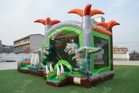 Castillo Inflable Comercial con Tobogán, Diseño de Dinosaurio Demonio, para Niñas, en Alquiler