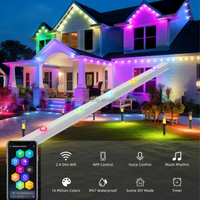   Lampes LED RGBW à points lumineux IP67 pour extérieur, permanentes, pour maison, pour mur, avec contrôle par application