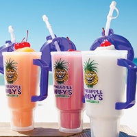 Gobelet de fête en plastique 24oz avec paille et couvercle en PP, couleur et logo personnalisables, vente en gros