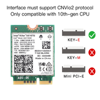 Tueur Wi-Fi 6E Carte AX1675i 160MHz 2.4G/5G/6Ghz Sans Fil Réseau Adaptateur AX211NGW CNVio2 M.2 Clé E 802.11ax BT 5.2 Win10