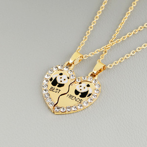 2 Pcs/Set Animal Panda Meilleurs Amis Amitié <span class=keywords><strong>Couple</strong></span> Deux Parties Pendentif Collier Meilleurs Cadeaux pour Hommes Femmes BFF Bijoux en Gros - Product Image 4