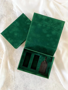 Elegante Scatola Regalo in Velluto Verde Scuro con Coperchio Magnetico, Scatola Portaoggetti in Velluto Personalizzata con Scomparti <span class=keywords><strong>per</strong></span> Set Regalo Aziendale - Product Image 1