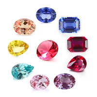 Saphir, émeraude, rubis cultivés en laboratoire, matériau brut Starsgem pour la découpe de pierres précieuses sur mesure, vente en gros de boules de cristal synthétique