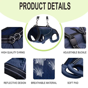 Soporte de cuerpo completo para perros lesionados de nailon personalizado, chaleco acolchado con cabestrillo para lesiones en la pierna trasera, portador de cabestrillo para perros, arnés de elevación ajustable para perros - Product Image 2