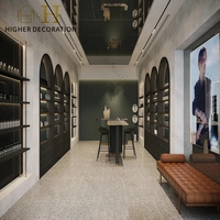 Support de présentation de parfums en bois de haute qualité avec bande lumineuse LED, vitrine de parfums, design d'intérieur de boutique de parfums de luxe