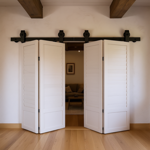 Kit de quincaillerie pour porte coulissante pliante de 52 pouces pour quatre portes de 12 pouces, style ferme, pour intérieur - Product Image 2