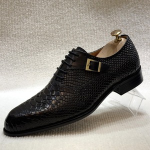 Men's new style casual leather <b>shoes</b>, fashionable snake-patterned embossed cowhide <b>shoes</b>, trendy business formal <b>shoes</b> - Product Image 6
