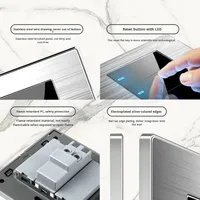 TEP Série A9 13A 240V Prise murale universelle USB 5 broches en acier inoxydable ignifuge de style britannique avec interrupteur miroir PC pour exportation internationale