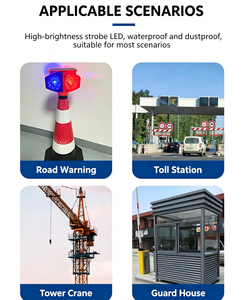 Luz de Advertencia LED Solar con Control Automático de Luz, Luz de Seguridad Vial Tipo Ojo de Gato para Curvas, Averías y Barreras de Tráfico - Product Image 6