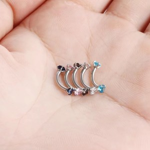 Zesen 16G Titane Corps Bijoux ASTM-F136 G23 <span class=keywords><strong>Prince</strong></span> <span class=keywords><strong>Albert</strong></span> Sourcil <span class=keywords><strong>Anneau</strong></span> Fileté Daith Boucle D'oreille Zircon Rhodium - Product Image 3