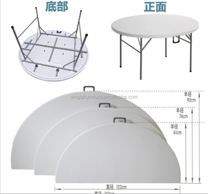 โต๊ะพลาสติกพับได้ทรงกลมสำหรับขายส่ง เหมาะสำหรับงานจัดเลี้ยงกลางแจ้งและให้เช่า - Product Image 5
