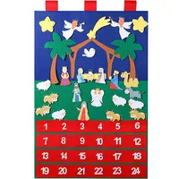 Xmas Wanddecoratie Hangingsanta Claus Advent Kalender Vilt Kerst Countdown Kalender