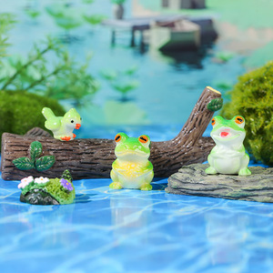 Ornement paysager miniature grenouille en résine, décoration animale faite à la main pour aménagement de jardin - Product Image 2