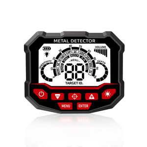 Détecteur de métaux portatif noir et rouge en plastique ABS, bobine de recherche de 30 cm, multifréquence, pour adultes - Product Image 2