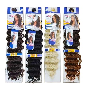 130g Mèches de cheveux synthétiques à ondulations profondes, style Deep Water Wave Twist Boho Curls, fibre ignifuge - Product Image 2