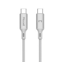 Câble USB-C vers USB-C Miccell 240W à charge rapide, en nylon tressé et alliage d'aluminium, avec affichage LED, pour ordinateur portable, tablette et téléphone