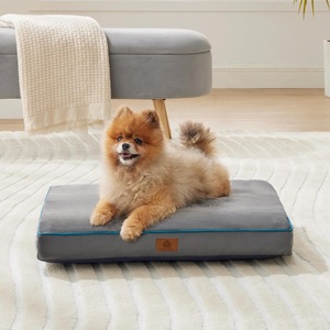 High Quality Comfortable 4 Inch Thick <b>Dog</b> <b>Bed</b> for <b>Medium</b> <b>Dogs</b> up 50lbs Solid Rectangle Pet <b>Bed</b> Mat Washable Cover Warm Pillows - Product Image 3