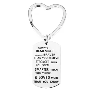 Goedkoopste Relatiegeschenken Custom Hart Key-Ring Lasergravure Metalen Logo Dog Tag Sleutelhanger